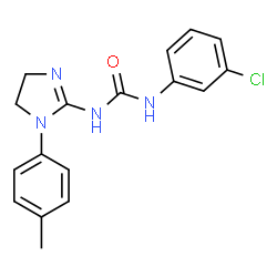 ChemSpider 2D Image | 1-(3-Chlorophenyl)-3-[1-(4-methylphenyl)-4,5-dihydro-1H-imidazol-2-yl]urea | C17H17ClN4O