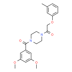 ChemSpider 2D Image | 1-[4-(3,5-Dimethoxy-benzoyl)-piperazin-1-yl]-2-m-tolyloxy-ethanone | C22H26N2O5