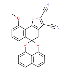 ChemSpider 2D Image | 9'-Methoxy-4'H-spiro[naphtho[1,8-de][1,3]dioxine-2,5'-naphtho[1,2-b]furan]-2',3'-dicarbonitrile | C25H14N2O4