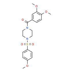 ChemSpider 2D Image | (3,4-Dimethoxyphenyl){4-[(4-methoxyphenyl)sulfonyl]-1-piperazinyl}methanone | C20H24N2O6S