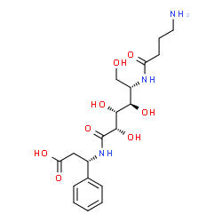 ChemSpider 2D Image | (3S)-3-({(2S,3R,4R,5S)-5-[(4-Aminobutanoyl)amino]-2,3,4,6-tetrahydroxyhexanoyl}amino)-3-phenylpropanoic acid | C19H29N3O8