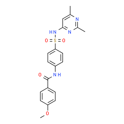 ChemSpider 2D Image | N-{4-[(2,6-Dimethyl-4-pyrimidinyl)sulfamoyl]phenyl}-4-methoxybenzamide | C20H20N4O4S