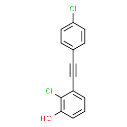 ChemSpider 2D Image | 2-Chloro-3-[(4-chlorophenyl)ethynyl]phenol | C14H8Cl2O