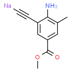 ChemSpider 2D Image | {[2-Amino-5-(methoxycarbonyl)-3-methylphenyl]ethynyl}sodium | C11H10NNaO2