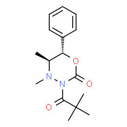 ChemSpider 2D Image | (5S,6S)-3-(2,2-Dimethylpropanoyl)-4,5-dimethyl-6-phenyl-1,3,4-oxadiazinan-2-one | C16H22N2O3