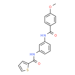 ChemSpider 2D Image | N-{3-[(4-Methoxybenzoyl)amino]phenyl}-2-thiophenecarboxamide | C19H16N2O3S
