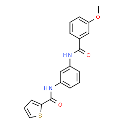 ChemSpider 2D Image | N-{3-[(3-Methoxybenzoyl)amino]phenyl}-2-thiophenecarboxamide | C19H16N2O3S