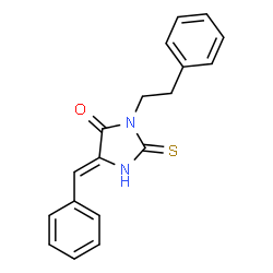 ChemSpider 2D Image | (5Z)-5-Benzylidene-3-(2-phenylethyl)-2-thioxo-4-imidazolidinone | C18H16N2OS