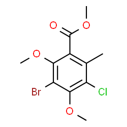 ChemSpider 2D Image | Methyl 3-bromo-5-chloro-2,4-dimethoxy-6-methylbenzoate | C11H12BrClO4