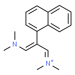ChemSpider 2D Image | (2E)-3-(Dimethylamino)-N,N-dimethyl-2-(1-naphthyl)-2-propen-1-iminium | C17H21N2