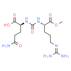 ChemSpider 2D Image | N~2~-({(2S)-5-[(Diaminomethylene)amino]-1-methoxy-1-oxo-2-pentanyl}carbamoyl)-L-glutamine | C13H24N6O6