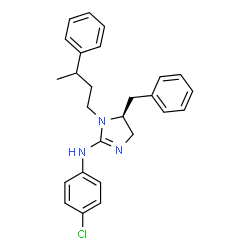 ChemSpider 2D Image | (5S)-5-Benzyl-N-(4-chlorophenyl)-1-(3-phenylbutyl)-4,5-dihydro-1H-imidazol-2-amine | C26H28ClN3