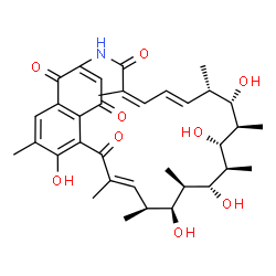 ChemSpider 2D Image | (7E,9S,10S,11R,12R,13R,14R,15R,16S,17S,18E,20Z)-4,10,12,14,16-Pentahydroxy-3,7,9,11,13,15,17,21-octamethyl-23-azatricyclo[22.3.1.0~5,27~]octacosa-1(27),2,4,7,18,20,24-heptaene-6,22,26,28-tetrone | C35H45NO9