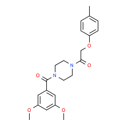 ChemSpider 2D Image | 1-[4-(3,5-Dimethoxy-benzoyl)-piperazin-1-yl]-2-p-tolyloxy-ethanone | C22H26N2O5