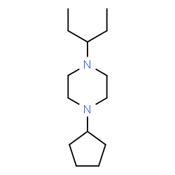 ChemSpider 2D Image | 1-Cyclopentyl-4-(3-pentanyl)piperazine | C14H28N2