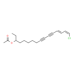 ChemSpider 2D Image | (13E,15Z)-16-Chloro-13,15-hexadecadiene-9,11-diyn-3-yl acetate | C18H23ClO2