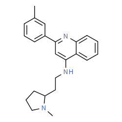 ChemSpider 2D Image | 2-(3-Methylphenyl)-N-[2-(1-methyl-2-pyrrolidinyl)ethyl]-4-quinolinamine | C23H27N3