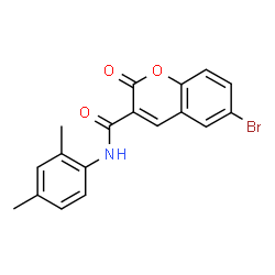ChemSpider 2D Image | 6-Bromo-N-(2,4-dimethylphenyl)-2-oxo-2H-chromene-3-carboxamide | C18H14BrNO3