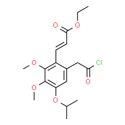 ChemSpider 2D Image | Ethyl (2E)-3-[6-(2-chloro-2-oxoethyl)-4-isopropoxy-2,3-dimethoxyphenyl]acrylate | C18H23ClO6