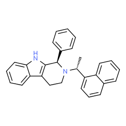 ChemSpider 2D Image | (1R)-2-[(1R)-1-(1-Naphthyl)ethyl]-1-phenyl-2,3,4,9-tetrahydro-1H-beta-carboline | C29H26N2