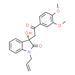 ChemSpider 2D Image | (3S)-1-Allyl-3-[2-(3,4-dimethoxyphenyl)-2-oxoethyl]-3-hydroxy-1,3-dihydro-2H-indol-2-one | C21H21NO5