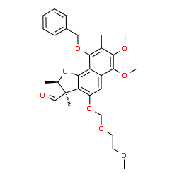 ChemSpider 2D Image | (2R,3R)-9-(Benzyloxy)-6,7-dimethoxy-4-[(2-methoxyethoxy)methoxy]-2,3,8-trimethyl-2,3-dihydronaphtho[1,2-b]furan-3-carbaldehyde | C29H34O8