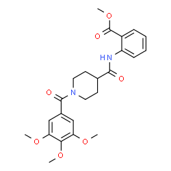 ChemSpider 2D Image | Methyl 2-({[1-(3,4,5-trimethoxybenzoyl)-4-piperidinyl]carbonyl}amino)benzoate | C24H28N2O7