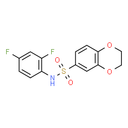 ChemSpider 2D Image | N-(2,4-Difluorophenyl)-2,3-dihydro-1,4-benzodioxine-6-sulfonamide | C14H11F2NO4S