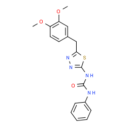 ChemSpider 2D Image | 1-[5-(3,4-Dimethoxybenzyl)-1,3,4-thiadiazol-2-yl]-3-phenylurea | C18H18N4O3S