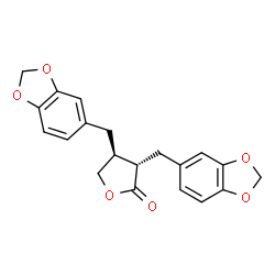 ChemSpider 2D Image | (3S,4S)-3,4-Bis(1,3-benzodioxol-5-ylmethyl)dihydro-2(3H)-furanone | C20H18O6