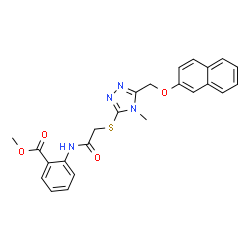 ChemSpider 2D Image | Methyl 2-{[({4-methyl-5-[(2-naphthyloxy)methyl]-4H-1,2,4-triazol-3-yl}sulfanyl)acetyl]amino}benzoate | C24H22N4O4S