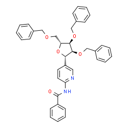 ChemSpider 2D Image | (1S)-1,4-Anhydro-1-[6-(benzoylamino)-3-pyridinyl]-2,3,5-tri-O-benzyl-D-ribitol | C38H36N2O5