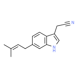 ChemSpider 2D Image | [6-(3-Methyl-2-buten-1-yl)-1H-indol-3-yl]acetonitrile | C15H16N2