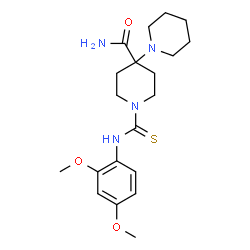 ChemSpider 2D Image | 1'-[(2,4-Dimethoxyphenyl)carbamothioyl]-1,4'-bipiperidine-4'-carboxamide | C20H30N4O3S
