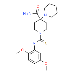 ChemSpider 2D Image | 1'-[(2,5-Dimethoxyphenyl)carbamothioyl]-1,4'-bipiperidine-4'-carboxamide | C20H30N4O3S