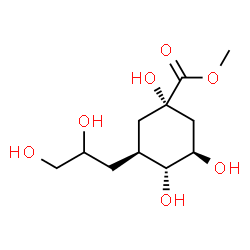 ChemSpider 2D Image | Methyl (1S,3S,4R,5R)-3-(2,3-dihydroxypropyl)-1,4,5-trihydroxycyclohexanecarboxylate | C11H20O7