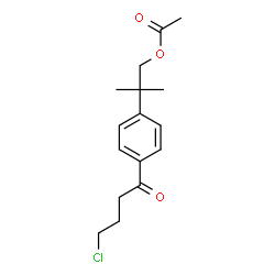 ChemSpider 2D Image | 2-[4-(4-Chlorobutanoyl)phenyl]-2-methylpropyl acetate | C16H21ClO3