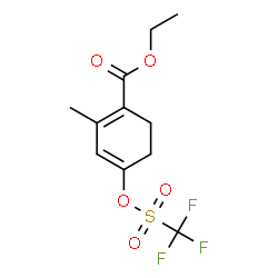 ChemSpider 2D Image | Ethyl 2-methyl-4-{[(trifluoromethyl)sulfonyl]oxy}-1,3-cyclohexadiene-1-carboxylate | C11H13F3O5S