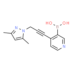 ChemSpider 2D Image | {4-[3-(3,5-Dimethyl-1H-pyrazol-1-yl)-1-propyn-1-yl]-3-pyridinyl}boronic acid | C13H14BN3O2