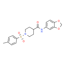 ChemSpider 2D Image | N-(1,3-Benzodioxol-5-yl)-1-[(4-methylphenyl)sulfonyl]-4-piperidinecarboxamide | C20H22N2O5S