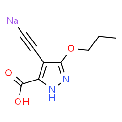 ChemSpider 2D Image | [(5-Carboxy-3-propoxy-1H-pyrazol-4-yl)ethynyl]sodium | C9H9N2NaO3
