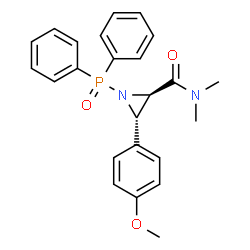 ChemSpider 2D Image | (2R,3S)-1-(Diphenylphosphoryl)-3-(4-methoxyphenyl)-N,N-dimethyl-2-aziridinecarboxamide | C24H25N2O3P