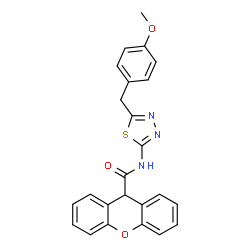 ChemSpider 2D Image | N-[5-(4-Methoxybenzyl)-1,3,4-thiadiazol-2-yl]-9H-xanthene-9-carboxamide | C24H19N3O3S