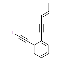 ChemSpider 2D Image | 1-(Iodoethynyl)-2-[(3E)-3-penten-1-yn-1-yl]benzene | C13H9I