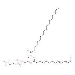 ChemSpider 2D Image | (2S)-2-{[(9E,11E)-13-Oxo-9,11-tridecadienoyl]oxy}-3-(stearoyloxy)propyl 2-(trimethylammonio)ethyl phosphate | C39H72NO9P