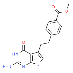 ChemSpider 2D Image | methyl 4-[2-(2-amino-4,7-dihydro-4-oxo-3h-pyrrolo[2,3-d]pyrimidin-5-yl)ethyl]benzoate | C16H16N4O3