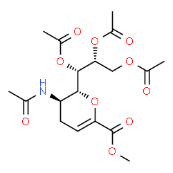 ChemSpider 2D Image | Methyl (2R,3R)-3-acetamido-2-[(1S,2R)-1,2,3-triacetoxypropyl]-3,4-dihydro-2H-pyran-6-carboxylate | C18H25NO10