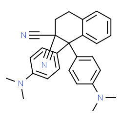 ChemSpider 2D Image | 1,1-Bis[4-(dimethylamino)phenyl]-3,4-dihydro-2,2(1H)-naphthalenedicarbonitrile | C28H28N4