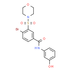 ChemSpider 2D Image | 4-Bromo-N-(3-hydroxyphenyl)-3-(4-morpholinylsulfonyl)benzamide | C17H17BrN2O5S