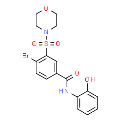 ChemSpider 2D Image | 4-Bromo-N-(2-hydroxyphenyl)-3-(4-morpholinylsulfonyl)benzamide | C17H17BrN2O5S